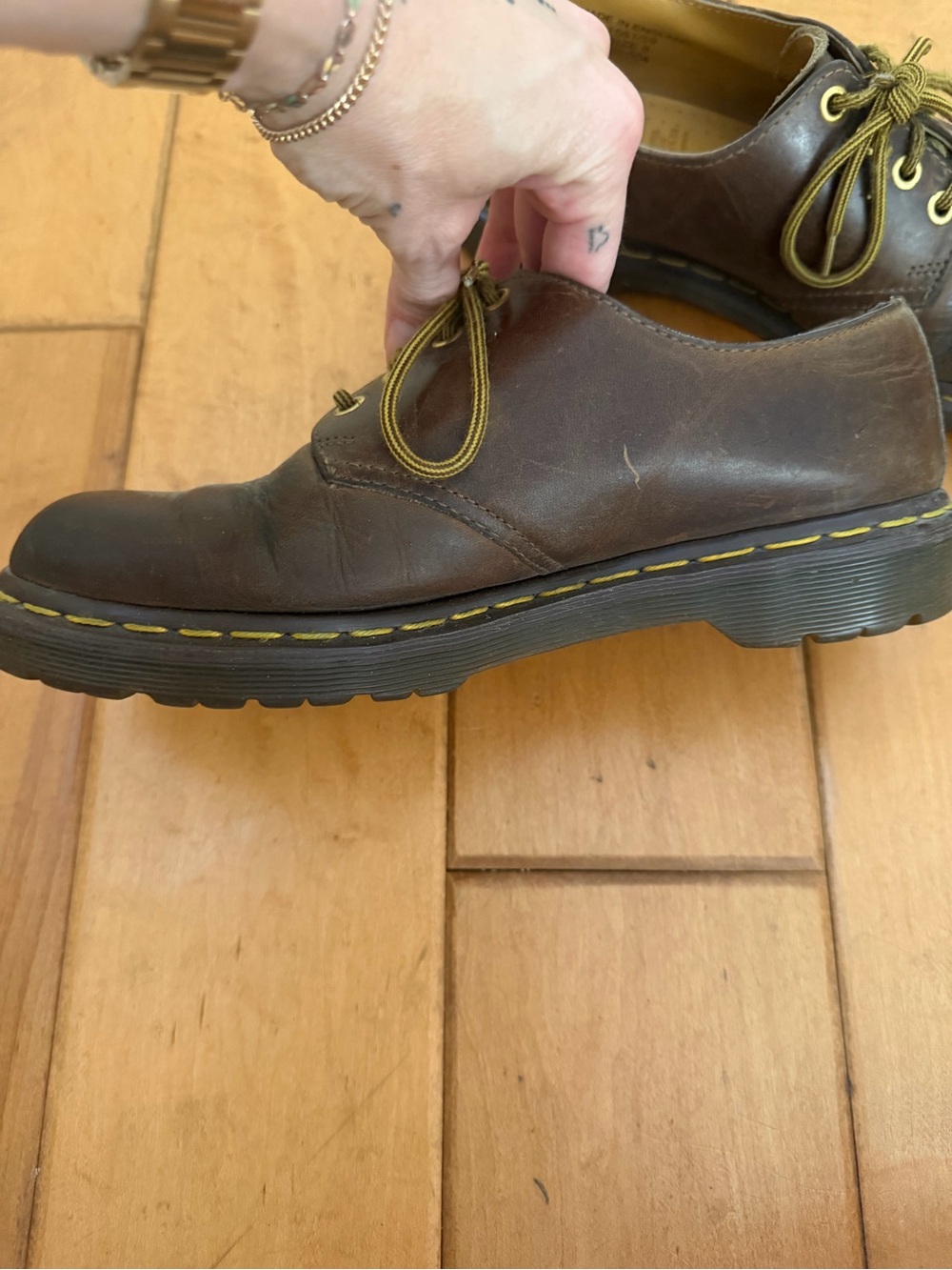 Dr. Martens Vintage Brown Leather Casual Oxford - Men's Made in England - Picture 3 of 10